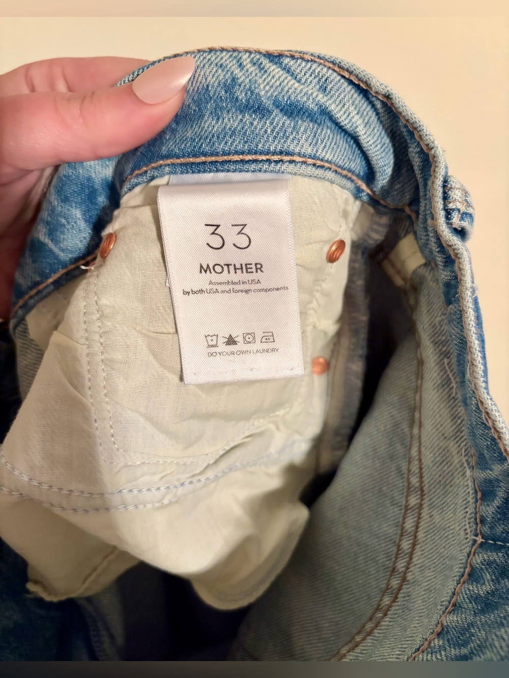 NWT MOTHER Superior The Dodger Flood This is How I Roll Light Denim Jeans Sz 33 - Picture 15 of 16